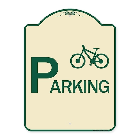 Signmission Bicycle Parking With Graphic Heavy-Gauge Aluminum Architectural Sign, 24" x 18", TG-1824-24325 A-DES-TG-1824-24325